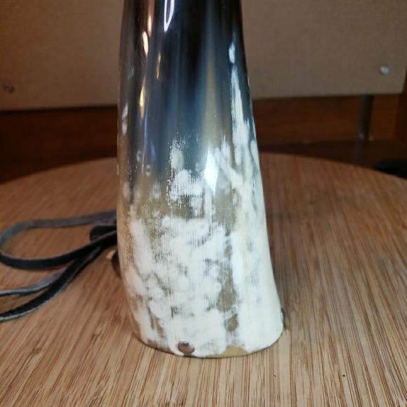 Vtg THE CHEROKEES 3 Pc 11" Powder Horn & Measurer w/Leather Strap & Wood Plug - Picture 16 of 16